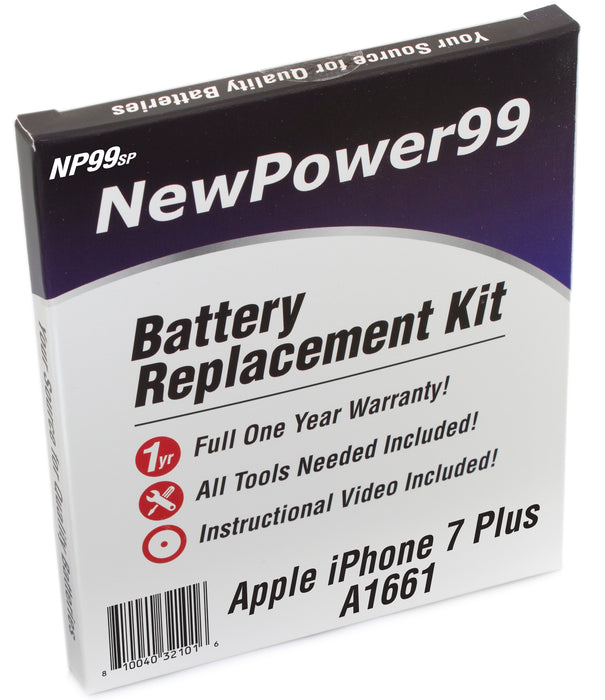 Apple iPhone 7 Plus A1661 Battery Replacement Kit with Tools, Video Instructions, and Extended Life Battery - NewPower99.com