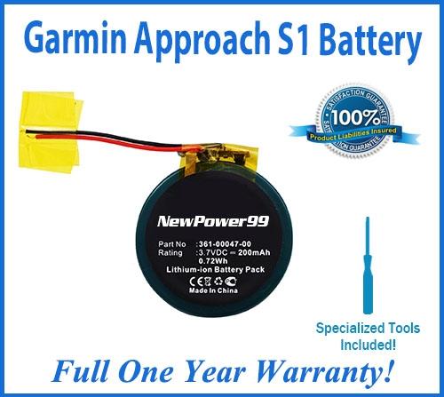 Garmin Approach S1 Battery Replacement Kit with Special Installation Tools, Extended Life Battery and Full One Year Warranty - NewPower99 USA