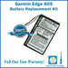 Garmin Edge 605 Battery Replacement Kit with Tools, Video Instructions and Extended Life Battery - NewPower99 USA