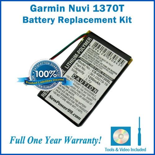 Garmin Nuvi 1370T Battery Replacement Kit with Tools, Video Instructions and Extended Life Battery - NewPower99 USA