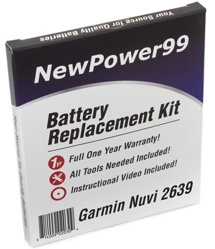 Garmin Nuvi 2639 Battery Replacement Kit with Tools, Video Instructions and Extended Life Battery - NewPower99 USA