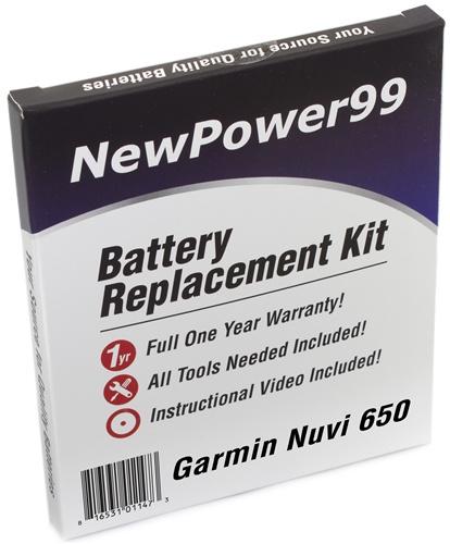 Garmin Nuvi 650 Battery Replacement Kit with Tools, Video Instructions and Extended Life Battery - NewPower99 USA