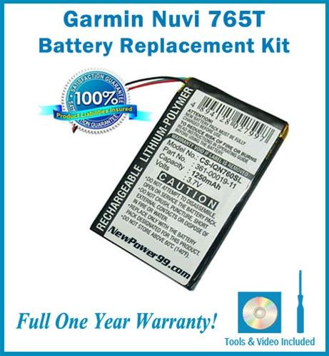 Garmin Nuvi 765T Battery Replacement Kit with Tools, Video Instructions and Extended Life Battery - NewPower99 USA