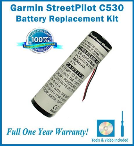 Garmin StreetPilot c530 Battery Replacement Kit with Tools, Video Instructions and Extended Life Battery - NewPower99 USA