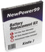 Kindle 7 Battery Replacement Kit with Tools, Video Instructions and Extended Life Battery - NewPower99 USA