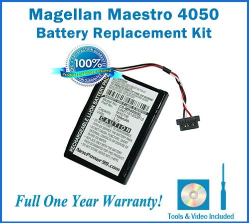 Magellan Maestro 4050 Battery Replacement Kit with Tools, Video Instructions and Extended Life Battery - NewPower99 USA