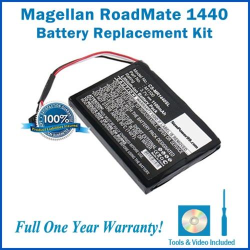 Magellan RoadMate 1440 Battery Replacement Kit with Tools, Video Instructions and Extended Life Battery - NewPower99 USA