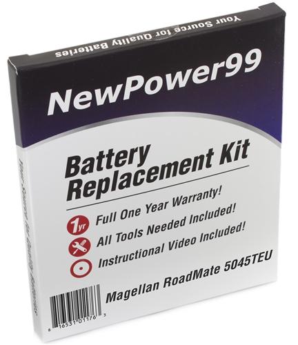 Magellan RoadMate 5045T-EU Battery Replacement Kit with Tools, Video Instructions and Extended Life Battery - NewPower99 USA
