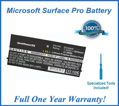 Microsoft Surface Pro 2 Battery Replacement Kit with Special Installation Tools, Extended Life Battery and Full One Year Warranty