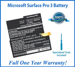 Microsoft Surface Pro 3 Battery Replacement Kit with Special Installation Tools and Extended Life Battery - NewPower99.com