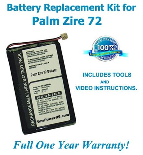 Palm Zire 72 Battery Replacement Kit with Tools, Video Instructions and Extended Life Battery - NewPower99 USA