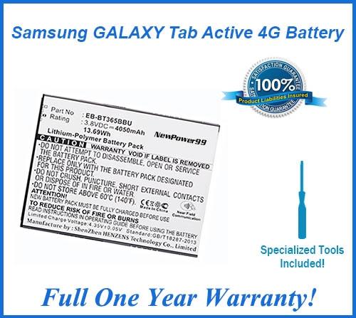 Samsung GALAXY Tab Active 4G Battery Replacement Kit with Video Instructions, Tools, Extended Life Battery and Full One Year Warranty - NewPower99 USA