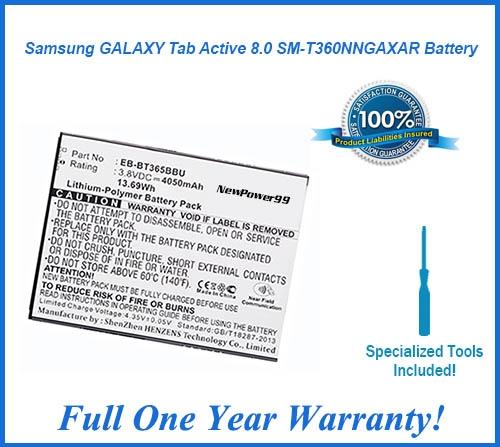 Samsung GALAXY Tab Active  8.0 SM-T360NNGAXAR Battery Replacement Kit with Video Instructions, Tools, Extended Life Battery and Full One Year Warranty - NewPower99 USA