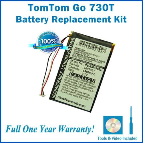 TomTom Go 730T Battery Replacement Kit with Tools, Video Instructions and Extended Life Battery - NewPower99 USA