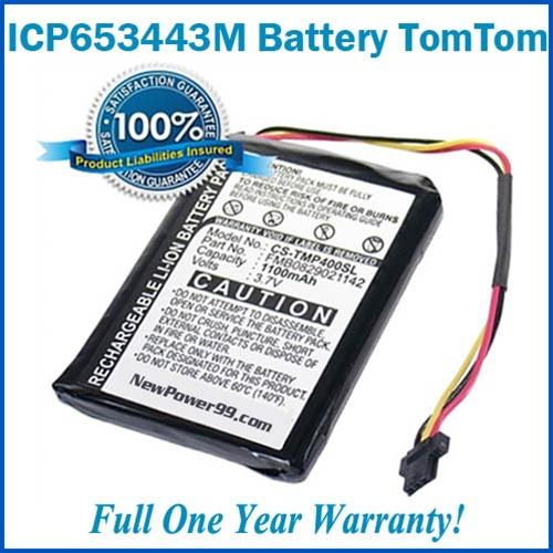 Extended Life Battery For TomTom - ICP653443M - NewPower99 USA