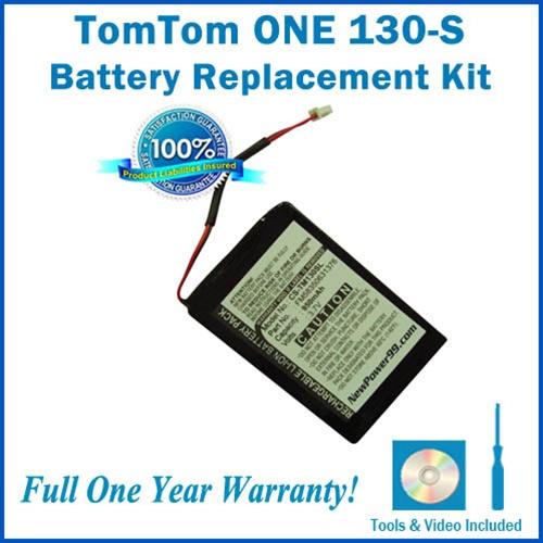TomTom ONE 130S GPS (130-S) Battery Replacement Kit with Tools, Video Instructions and Extended Life Battery - NewPower99 USA