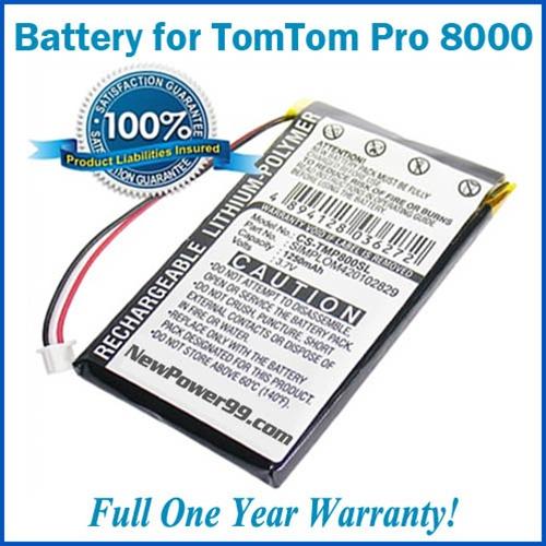 Extended Life Battery For The TomTom Pro 8000 GPS - NewPower99 USA