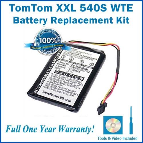 TomTom XXL 540S WTE Battery Replacement Kit with Tools, Video Instructions and Extended Life Battery - NewPower99 USA