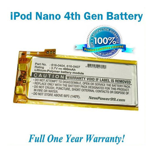 iPod Nano 4th Gen Battery - Extended Life - NewPower99.com